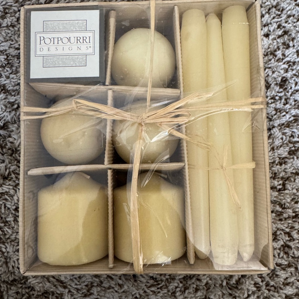 Cream Candle Set